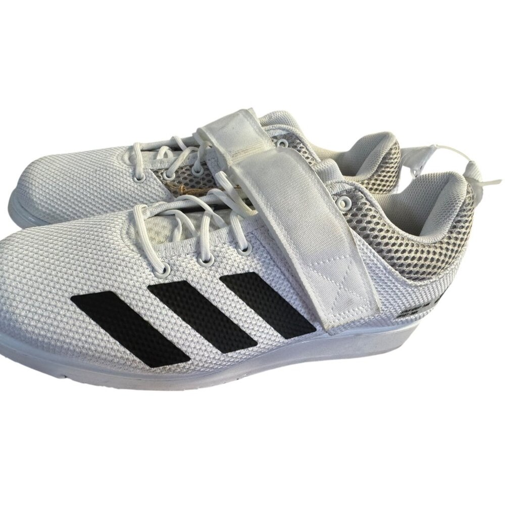 Adidas Powerlift Weightlifting‎ Shoes White/Black Mesh Size 9.5